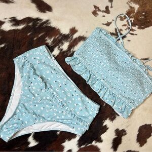 Light Blue Floral Bikini Set